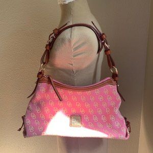 Gently used pink fabric Dooney & Bourke  purse